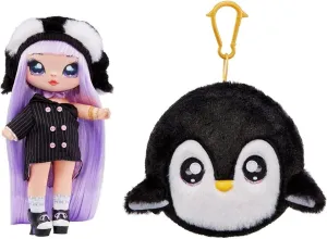 Na! Surprise 119401EUC Cozy Series – ISLA Waddles Soft Mannequin Doll Inspired by a Penguin, with Purple Hair, Bonnet, Outfit & Purse with Carabiner, Collectible Age 5 