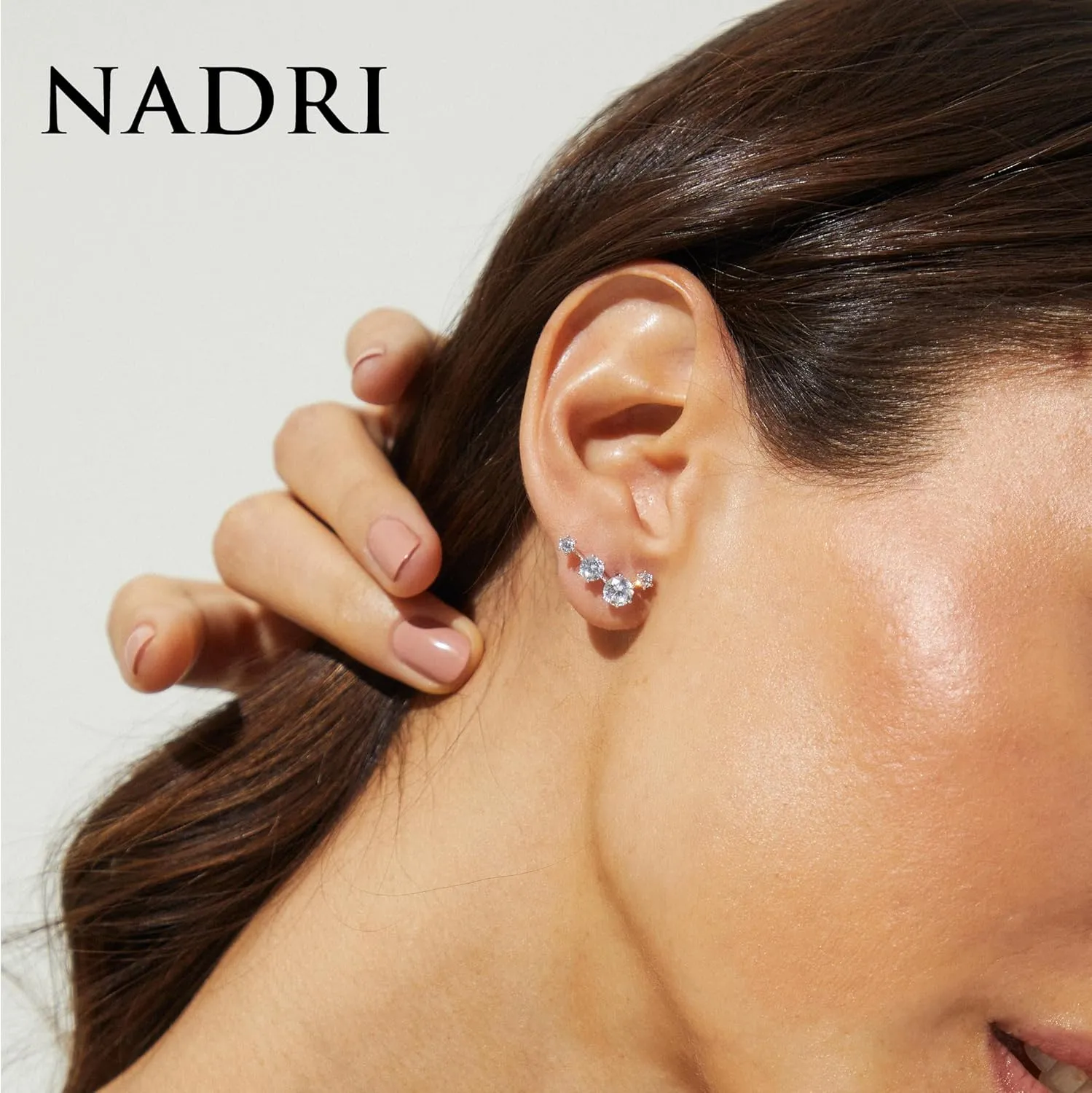 Nadri Climber Earrings for Women - Hypoallergenic Stud Earrings For Women, Exquisite Cubic Zirconia Gold Womens Earrings