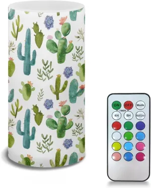 NDistinc Cactus Candles - LED Flameless Tea Lights for Wedding & Party Decor