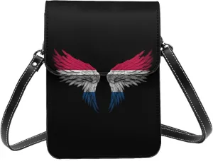 Netherlands Dutch Hollander Netherlander Flag Wings Small Crossbody Bag Is A Shoulder Bag Designed For Women And Girls Cell Phone Crossbody Wallet Purses With Card Slots Adjustable Strap