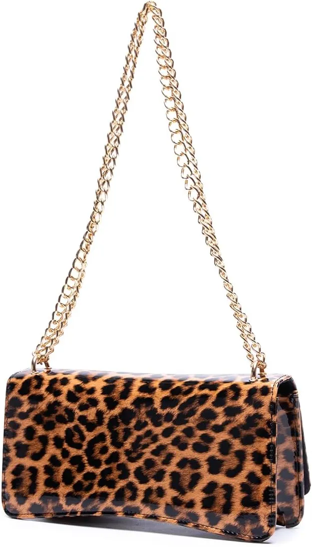 New Leopard Print Shoulder Bag For Women Fashion Designer Bags, PU Leather Ladies Handbag Women Woven Purse