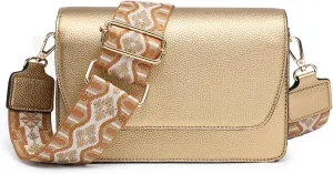 Noah Flapover Crossbody Bags for Women Vegan Leather Cross Body Purses Shoulder Handbags with Guitar Strap