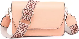 Noah Flapover Crossbody Bags for Women Vegan Leather Cross Body Purses Shoulder Handbags with Guitar Strap