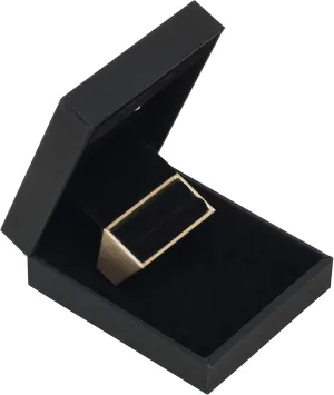 Noble Ring Box with Light - Slim LED Light Up Jewelry Gift Box with Velvet Interior for Engagement, Proposal, Wedding or Special Occasions (Black)