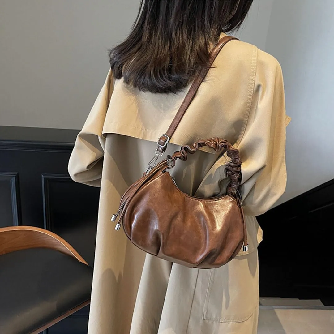 Oagasi Women's Top Handle Bag Crossbody Vegan Soft Leather Purse Dumpling Bag Slouchy Pouch Bag Clutch Purses for Women