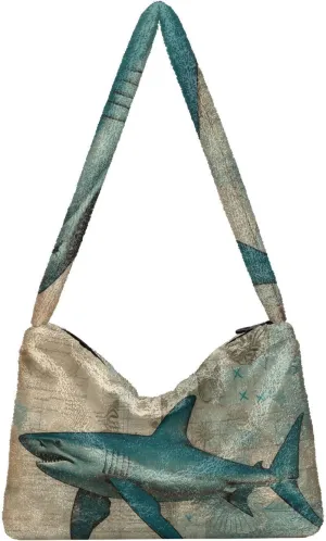 Old Vintage Marine Seahorse Coral Ladies Shoulder Bag, Purses Shoulder Bag, Autumn Handbags