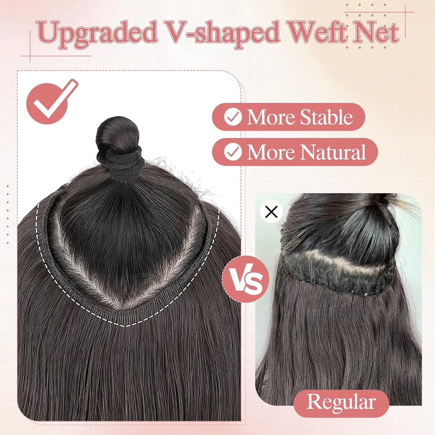 One Pieces Clip in Hair Extensions Human Hair Upgraded V-Shaped 5 Clips in Hair Extensions Human Hair Long One Piece Hairpiece for Women,22 Inch,#02 Dark Brown,75g