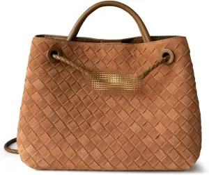 Oversize Genuine Leather Woven Handbags for Women Tote Bag Large Crossbody Women's Top-handle Handbags for Work/Travel