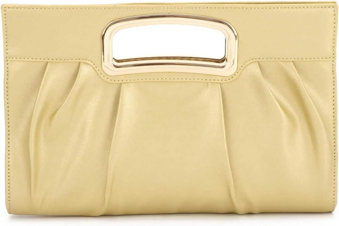 Oweisong Women Leather Clutch Purse for Wedding Cocktail Purse Evening Handbag with Chain Strap