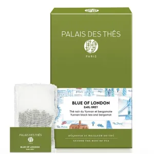 Palais des Thés - Blue of London - Earl Grey Black Tea, Bergamot & Cornflower - 20 Count Cotton Tea Bags Box