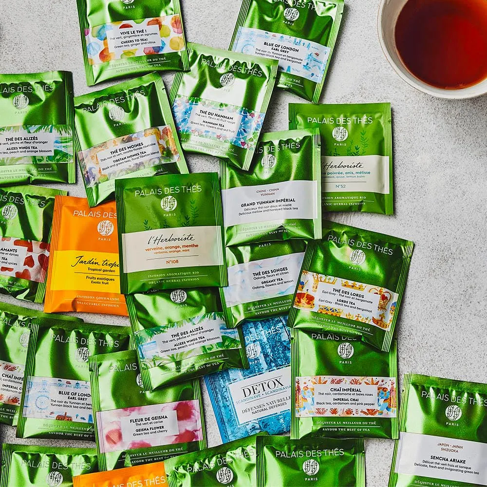 Palais des Thés - Blue of London - Earl Grey Black Tea, Bergamot & Cornflower - 20 Count Cotton Tea Bags Box