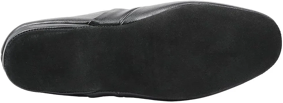 PAMIR Men's Genuine Leather Opera Slippers with Memory Foam Insole and Leather Outsole