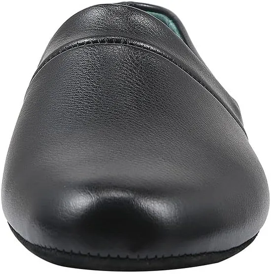 PAMIR Men's Genuine Leather Opera Slippers with Memory Foam Insole and Leather Outsole