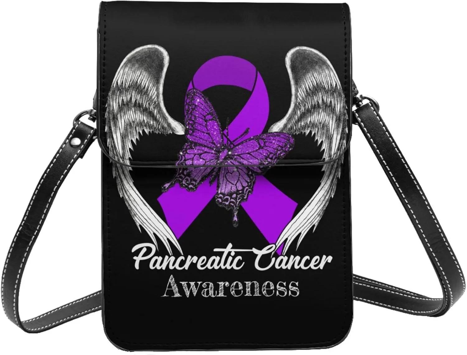 Pancreatic Cancer Awareness Small Crossbody Bag Is A Shoulder Bag Designed For Women And Girls Cell Phone Crossbody Wallet Purses With Card Slots Adjustable Strap