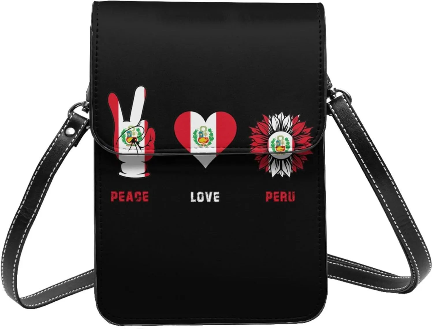 Peace Peru Peruvian Flag Small Crossbody Bag Is A Shoulder Bag Designed For Women And Girls Cell Phone Crossbody Wallet Purses With Card Slots Adjustable Strap