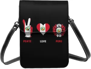 Peace Peru Peruvian Flag Small Crossbody Bag Is A Shoulder Bag Designed For Women And Girls Cell Phone Crossbody Wallet Purses With Card Slots Adjustable Strap
