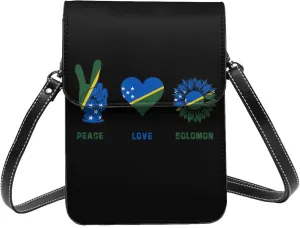 Peace Solomon Islanders Flag Small Crossbody Bag Is A Shoulder Bag Designed For Women And Girls Cell Phone Crossbody Wallet Purses With Card Slots Adjustable Strap