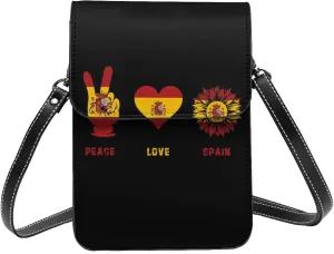 Peace Spain Spanish Flag Small Crossbody Bag Is A Shoulder Bag Designed For Women And Girls Cell Phone Crossbody Wallet Purses With Card Slots Adjustable Strap