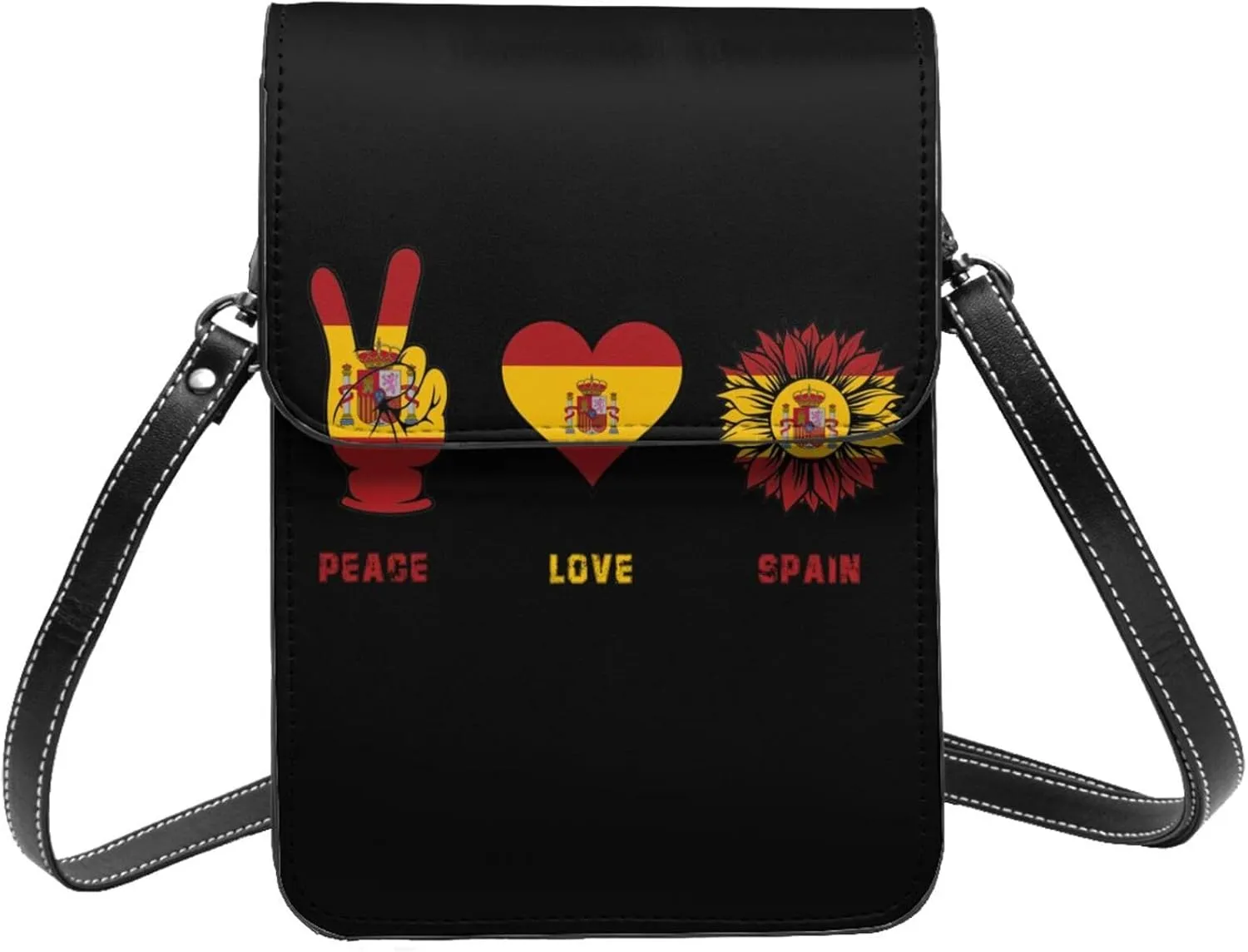 Peace Spain Spanish Flag Small Crossbody Bag Is A Shoulder Bag Designed For Women And Girls Cell Phone Crossbody Wallet Purses With Card Slots Adjustable Strap