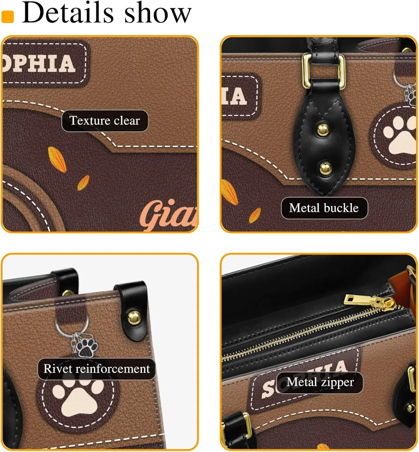 Personalized Giant Schnauzer Dog Handbags, Custom Name Dog Leather Bags, Purses, Shoulder Bag, Gift For Dog Mom Dog Lover