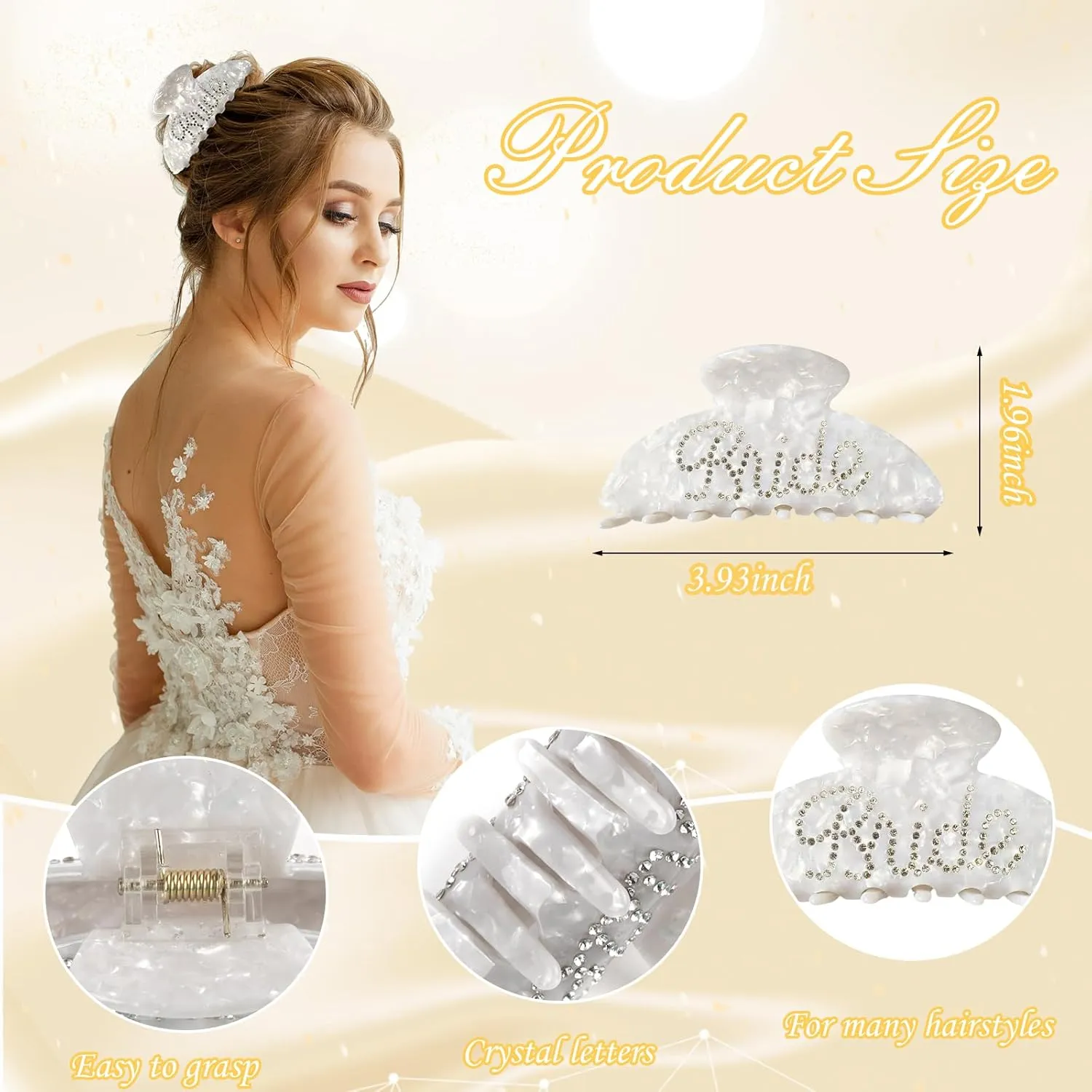 Personalized Initial Wedding Bride Slippers, Bride to Be Gifts, Bridal Shower Gifts, Wedding Bride Robe Hair Clip