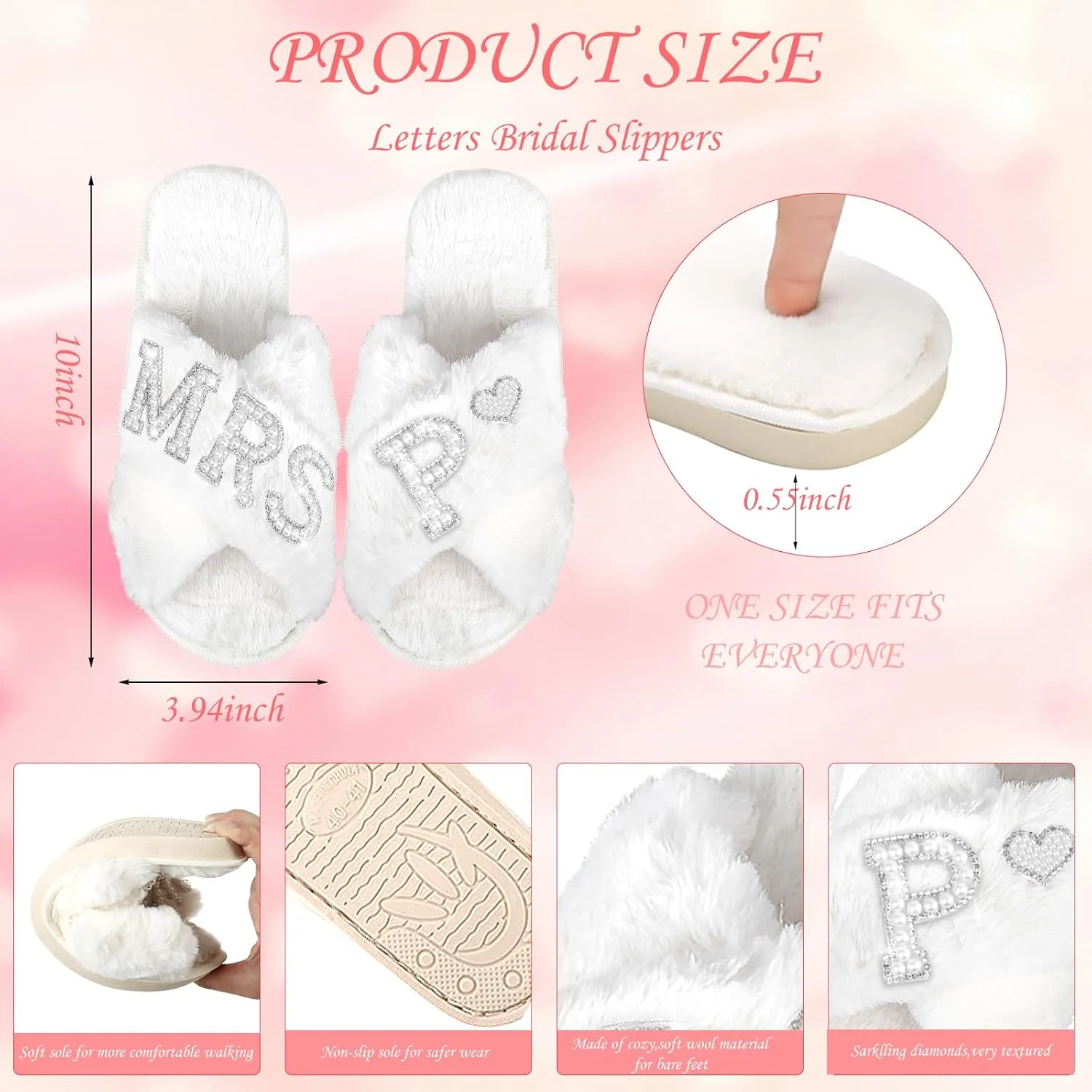 Personalized Initial Wedding Bride Slippers Robe Cosmetic Bag, Bride to Be Gift, Bridal Shower Gift, MRS Makeup Bag