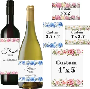Personalized Wine Bottle Labels Champagne Wine Label Photo Stickers Personalized Engagement Wedding Birthday Party Graduation Wine Stickers Self-Adhesive(4x5inch (10.16x12.70cm))