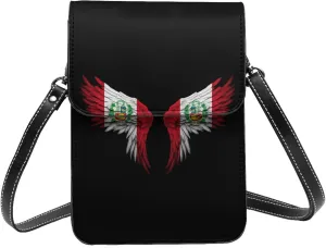 Peru Peruvian Flag Wings Small Crossbody Bag Is A Shoulder Bag Designed For Women And Girls Cell Phone Crossbody Wallet Purses With Card Slots Adjustable Strap