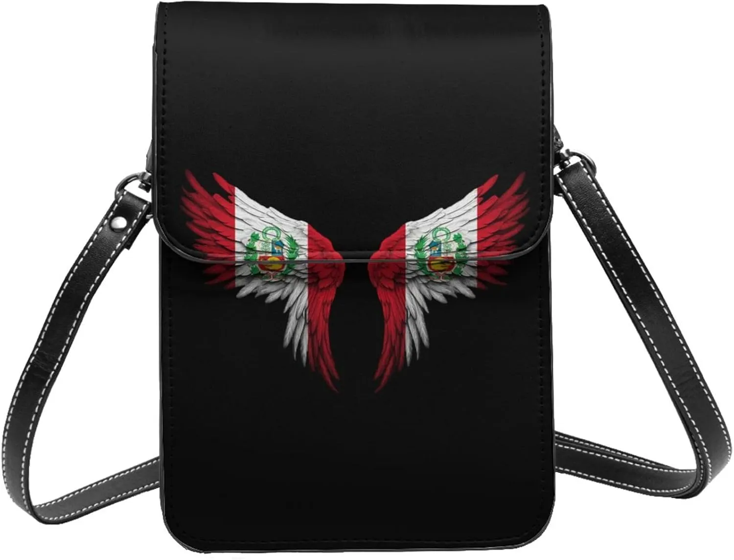 Peru Peruvian Flag Wings Small Crossbody Bag Is A Shoulder Bag Designed For Women And Girls Cell Phone Crossbody Wallet Purses With Card Slots Adjustable Strap