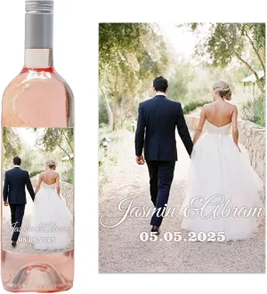 Photo Personalized Wine Bottle Labels Custom Wine Labels for Bottles Personalized Engagement Wedding Birthday Party Graduation Wine Stickers
