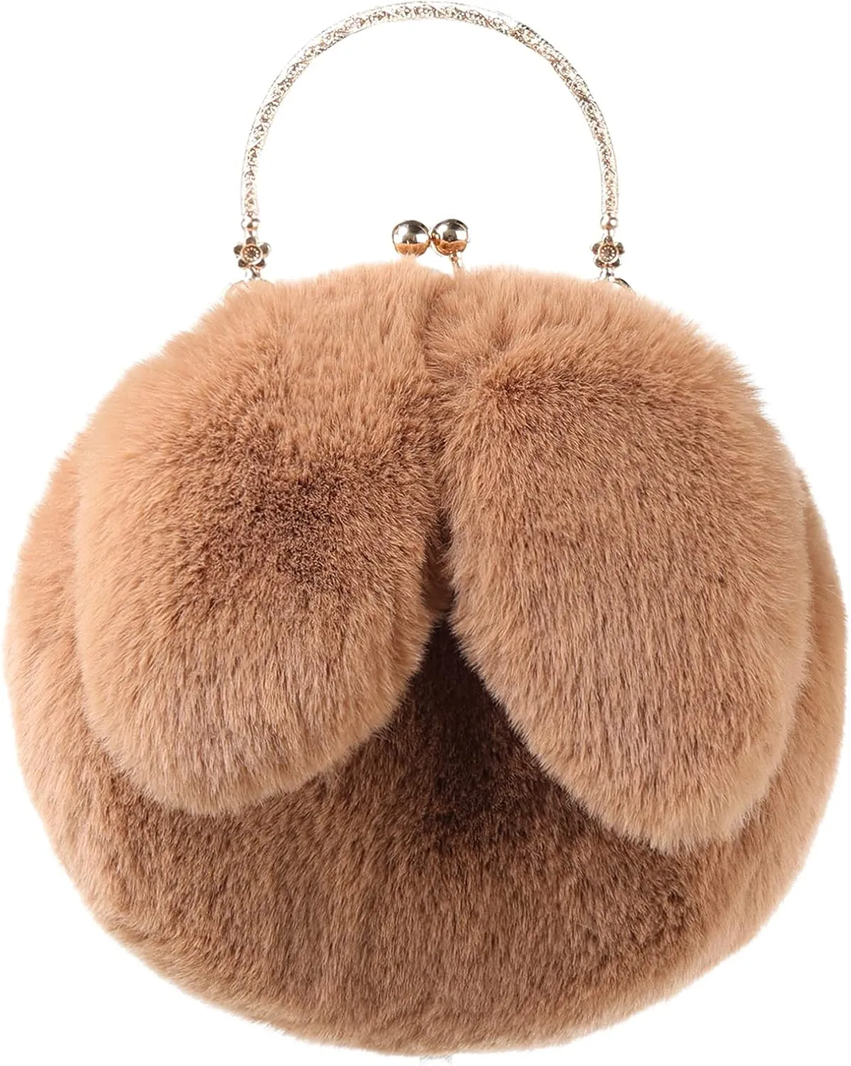 Pilipala Faux Fur Purse Fuzzy Bunny Women's Crossbody Handbags Plush Shoulder Bag Fluffy Top Handle Clutch Purses for Girls