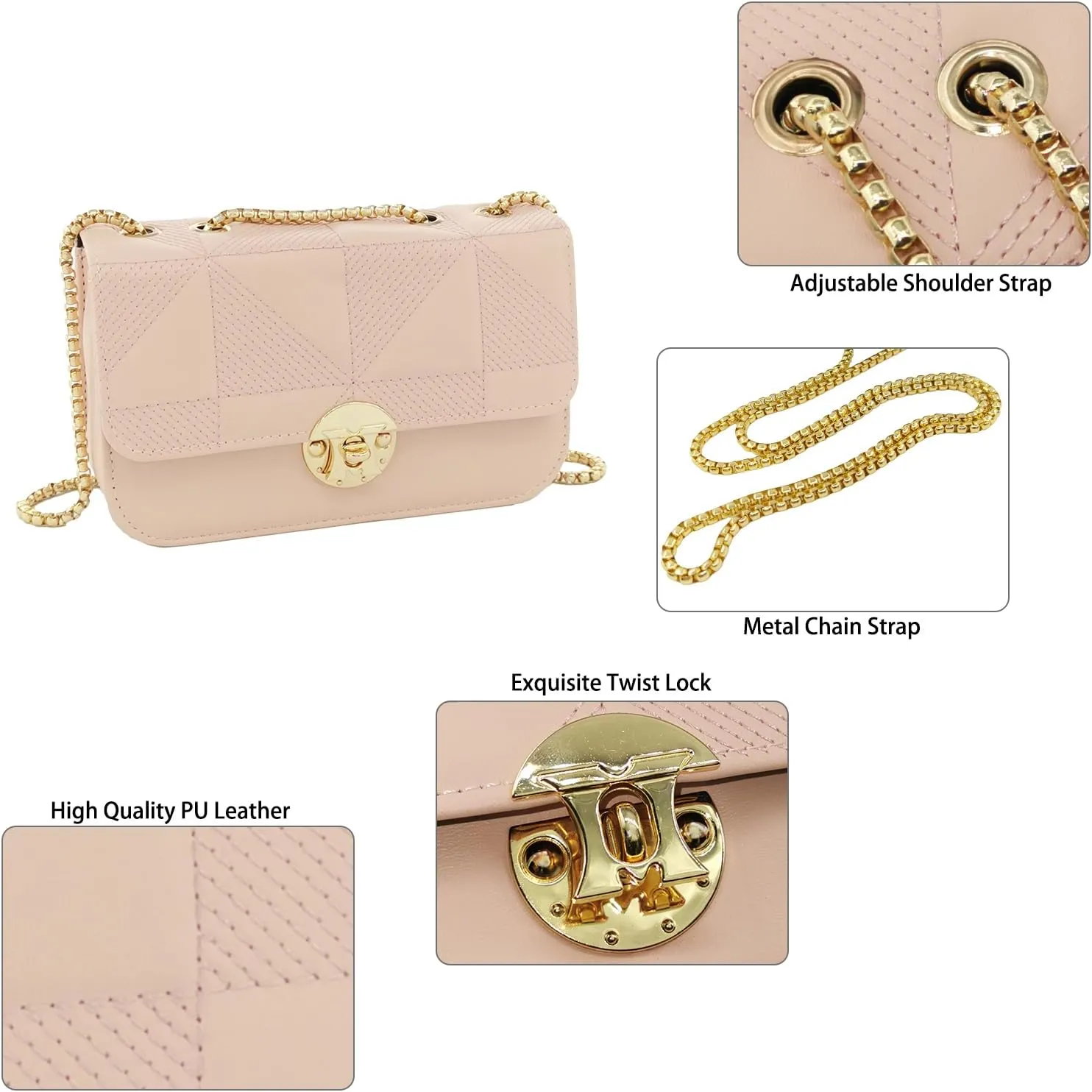 PORT&LOTUS Mini Shoulder Bag for Women PU Leather Small Bags for Women Little Tote Bag Women Purses