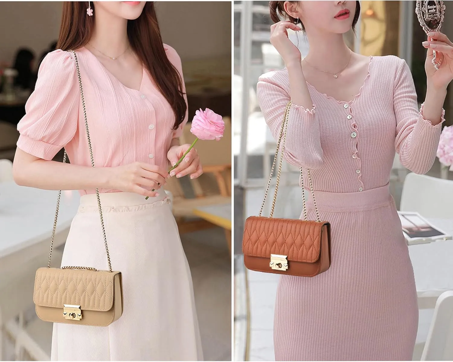 PORT&LOTUS Mini Shoulder Bag for Women PU Leather Small Bags for Women Little Tote Bag Women Purses