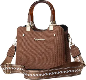 PORT&LOTUS Small Double Top Handle Crossbody Purses for Women Shoulder Bags for Women with Guitar Strap