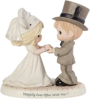 Precious Moments 191061 Disney Showcase Happily Ever After with You Wedding Couple Bisque Porcelain Figurine