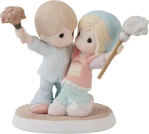 Precious Moments Couples Figurine | You Sweep Me Off My Feet Bisque Porcelain Figurine | Gift for Couples, Wife, Girlfriend