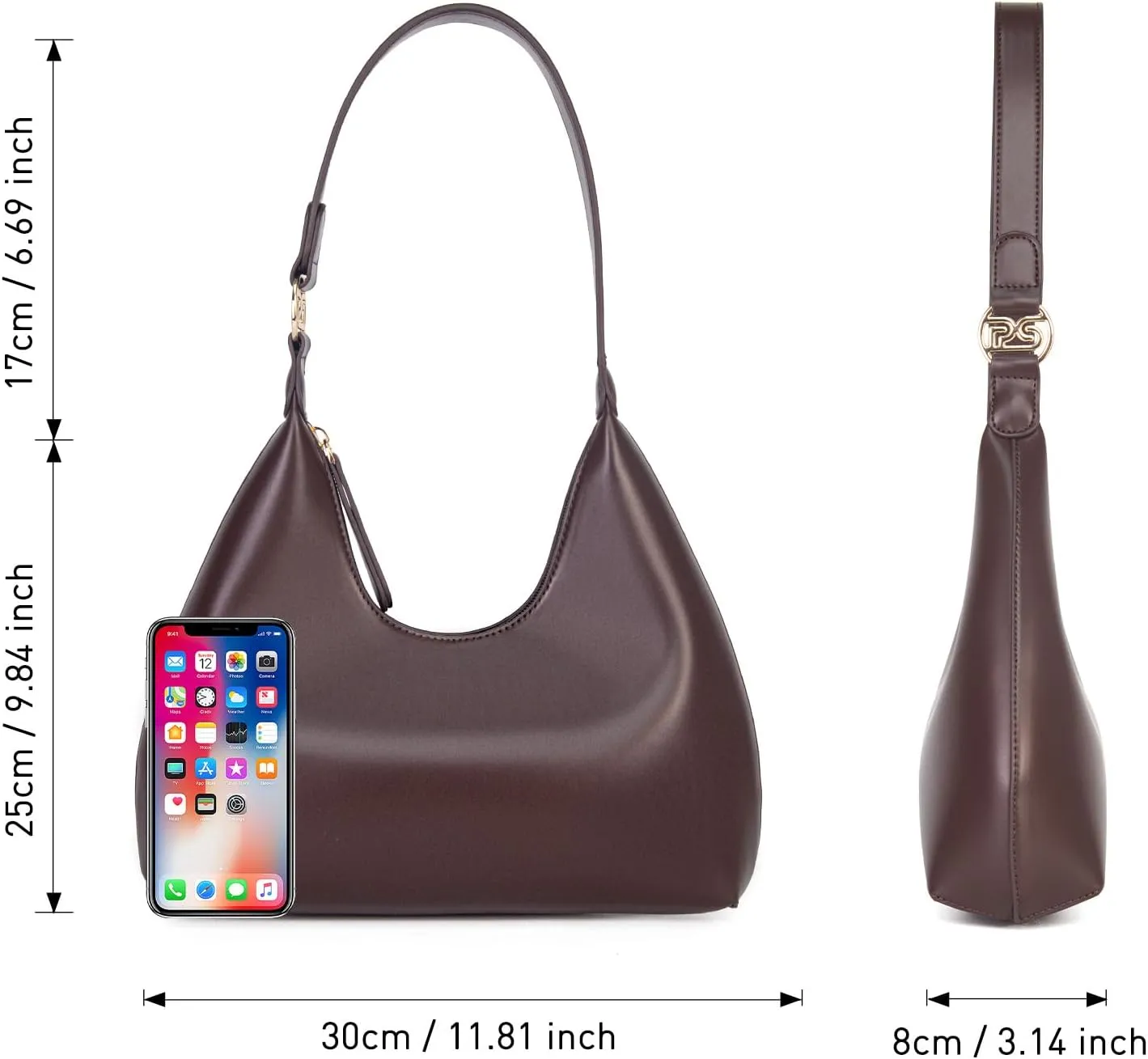 PS PETITE SIMONE Shoulder Bag for Women Small Hobo bag Crescent Bag Everyday Purse Trendy Bags for Women 2025