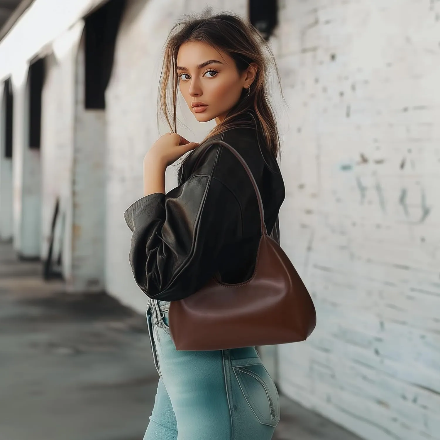 PS PETITE SIMONE Shoulder Bag for Women Small Hobo bag Crescent Bag Everyday Purse Trendy Bags for Women 2025