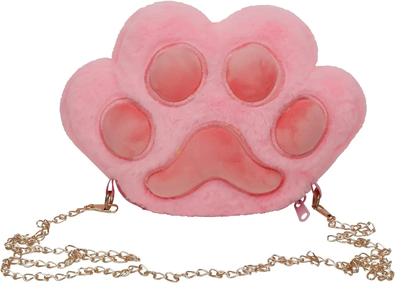 PURFUN Women Girls Furry Cat Paw Purse Fuzzy Plush Claw Shoulder Bags Small Clutch Halloween Christmas Cross Body Handbags