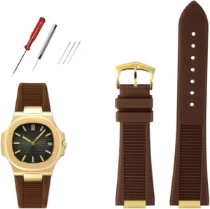 Quality FluoroSilicone Watchband For Patek Philippe Sport Elegant Nautilus Series 5711/5712/5980 Waterproof Watch Strap Bracelet Male