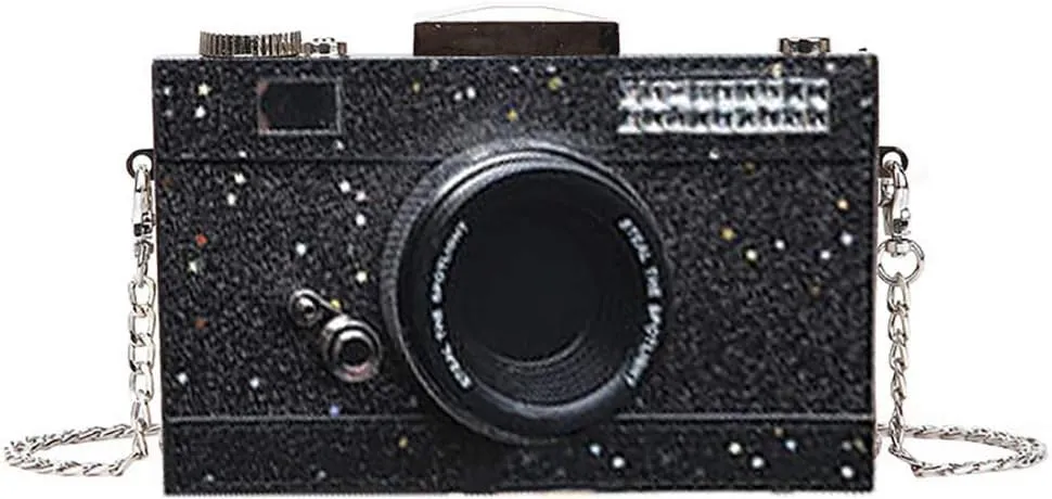 QZUnique Camera Shoulder Bag Snapshot PU Leather Crossbody Bag Vintage Novelty Cute Handbag Purse
