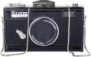 QZUnique Camera Shoulder Bag Snapshot PU Leather Crossbody Bag Vintage Novelty Cute Handbag Purse