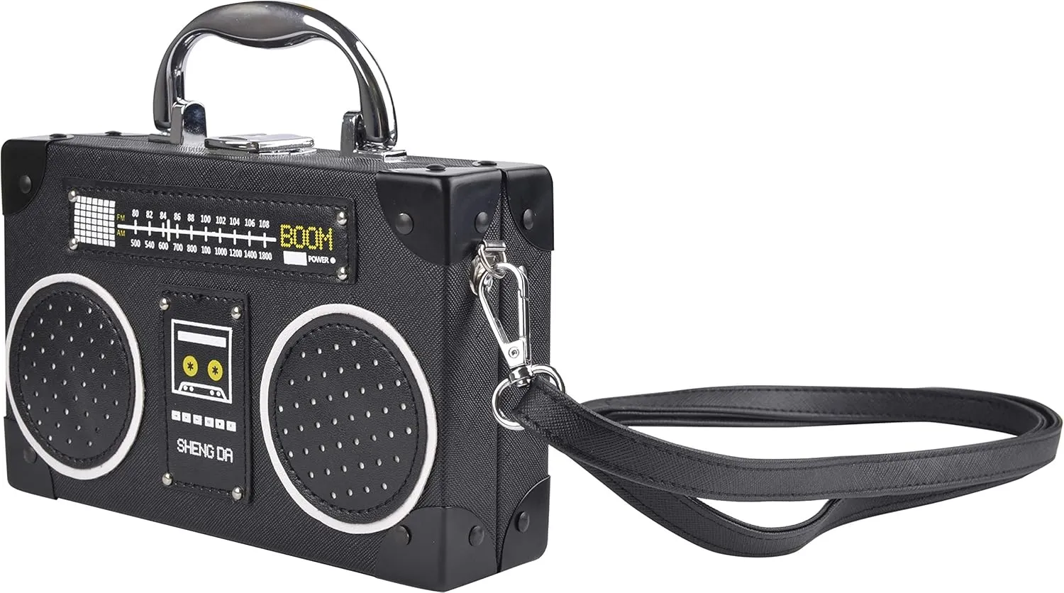 QZUnique Tape Shaped Shoulder Bag Radio Recorder PU Crossbody Bag Women's Retro Evening Bag Handbag Clutch Purse