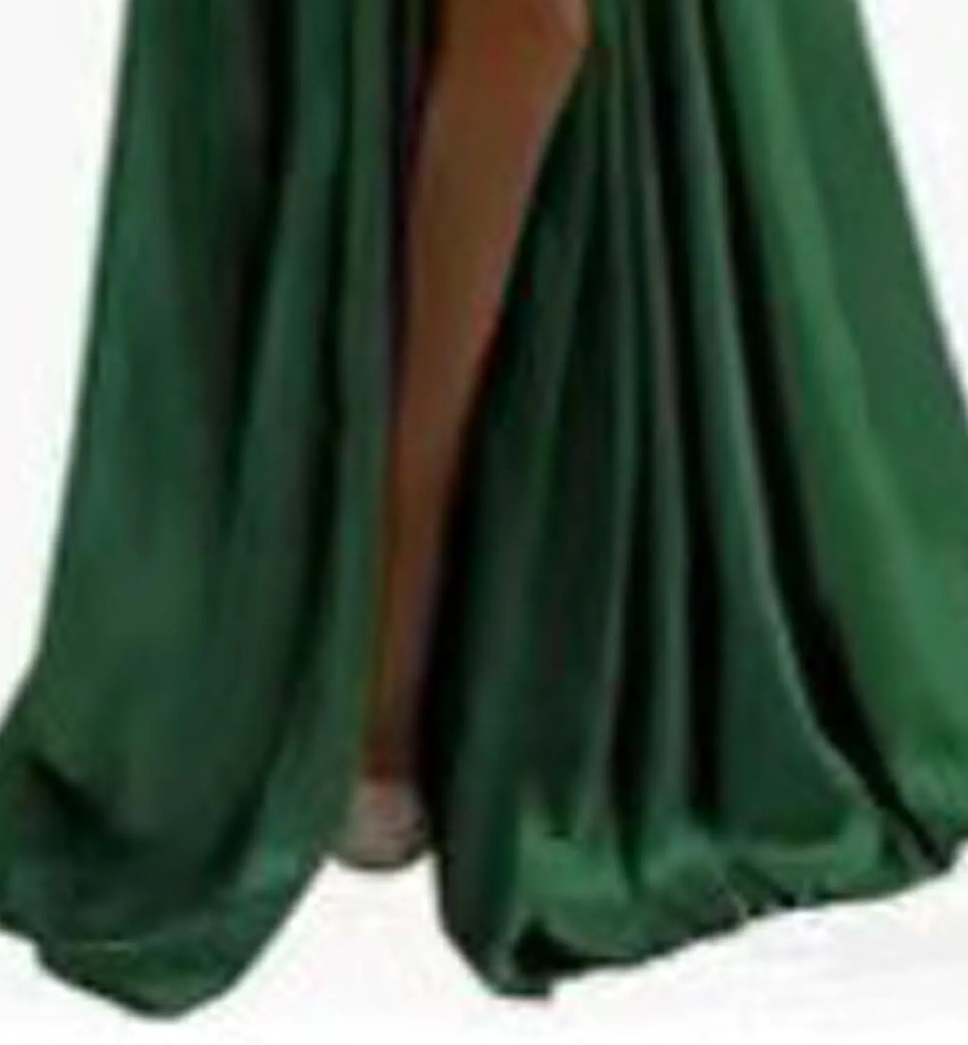 Raboolion Women's Spaghetti Straps Satin Prom Dresses Halter Backless Side Slit Bridesmaid Wedding Gowns Maxi Dress