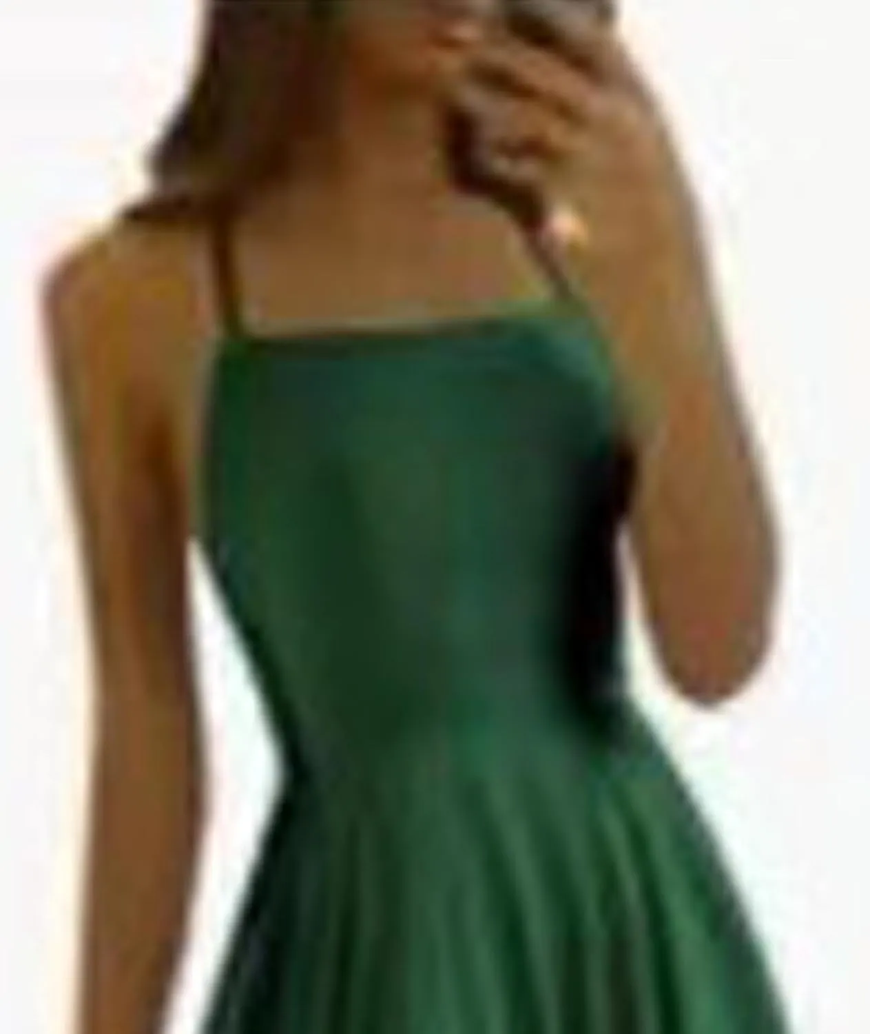 Raboolion Women's Spaghetti Straps Satin Prom Dresses Halter Backless Side Slit Bridesmaid Wedding Gowns Maxi Dress