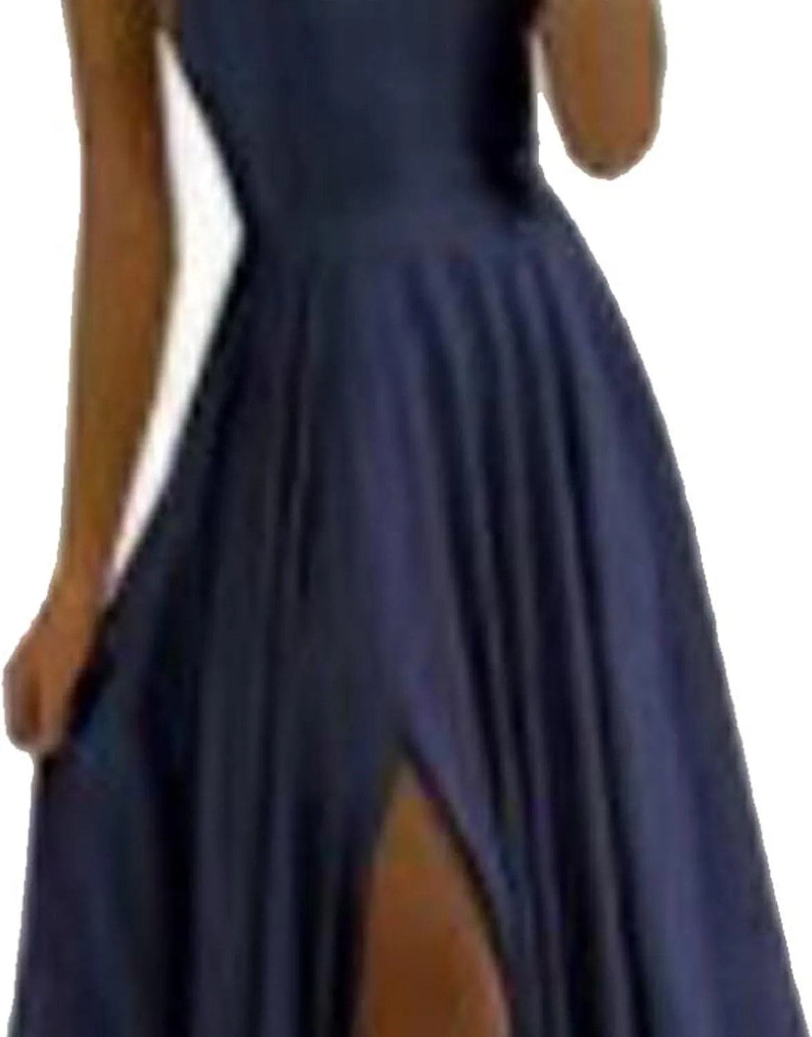 Raboolion Women's Spaghetti Straps Satin Prom Dresses Halter Backless Side Slit Bridesmaid Wedding Gowns Maxi Dress