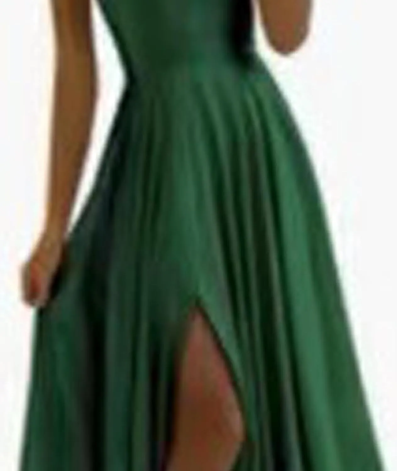 Raboolion Women's Spaghetti Straps Satin Prom Dresses Halter Backless Side Slit Bridesmaid Wedding Gowns Maxi Dress
