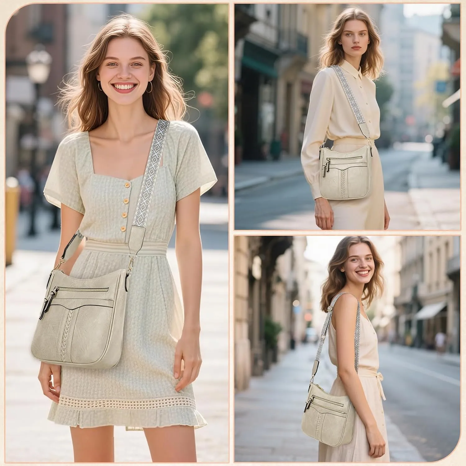 RAINSMORE Crossbody Bags for Women, Trendy Crossbody Purses Soft Leather Shoulder Handbags Lightweight Travel Purse