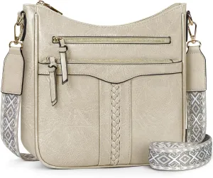 RAINSMORE Crossbody Bags for Women, Trendy Crossbody Purses Soft Leather Shoulder Handbags Lightweight Travel Purse