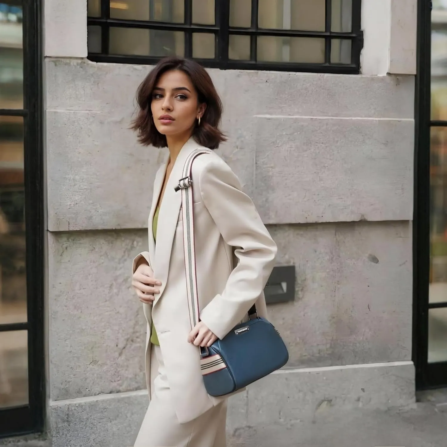 Real Leather Crossbody bags for Women Classic Shoulder Cross Body Purse Luxury Trendy Wide Strap Purses Bag